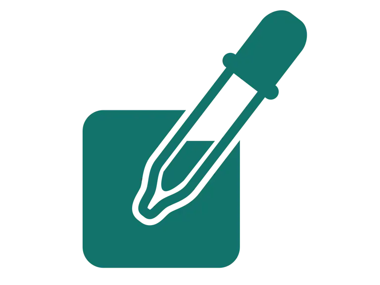Icon of a pipette with a droplet.