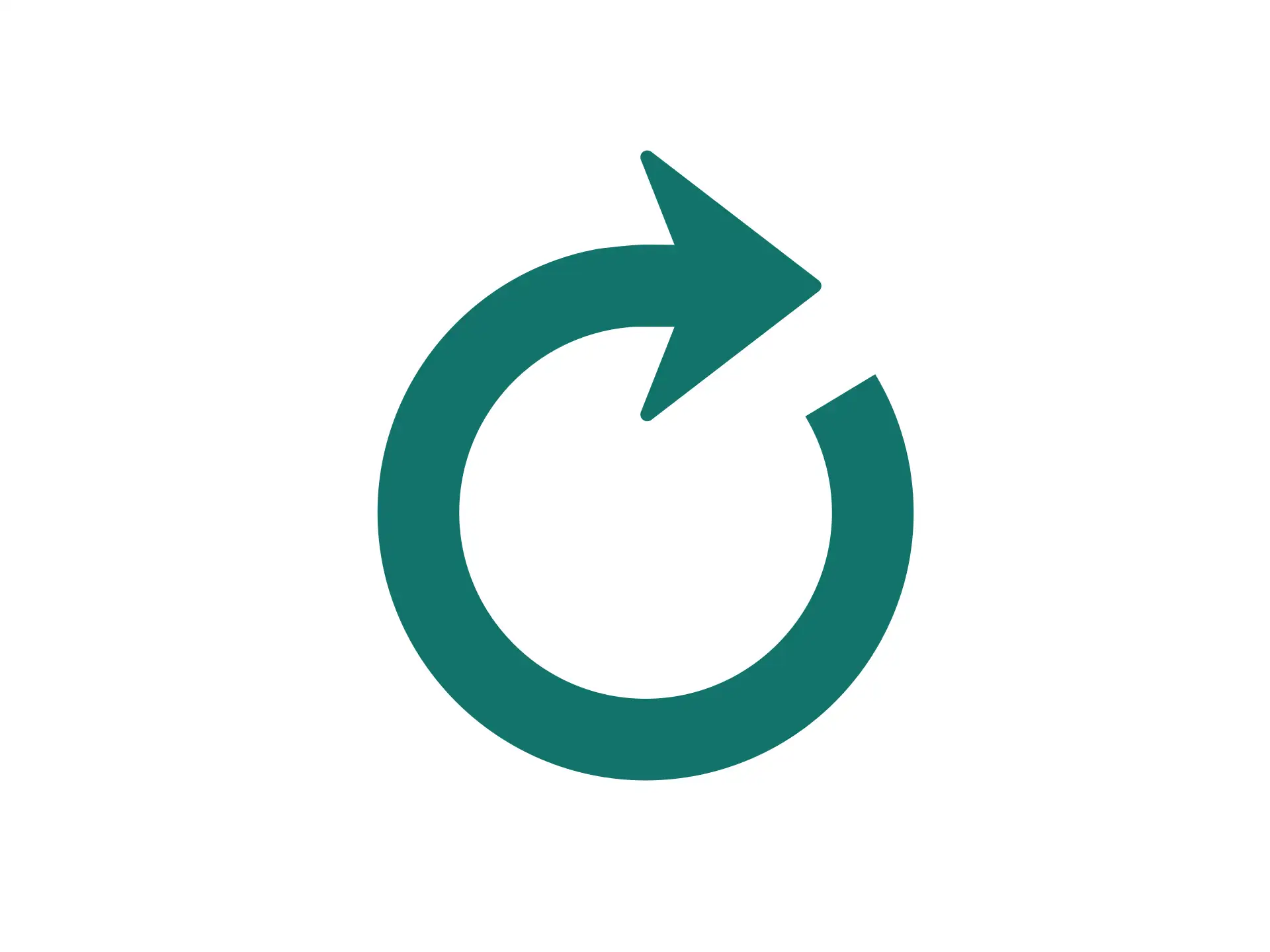 Et ikon af en cirkel med en pil der skaber en løbende loop.